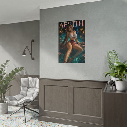 Aerith Gainsborough Wall Art Poster Fantasy Bedroom Decor Character Print