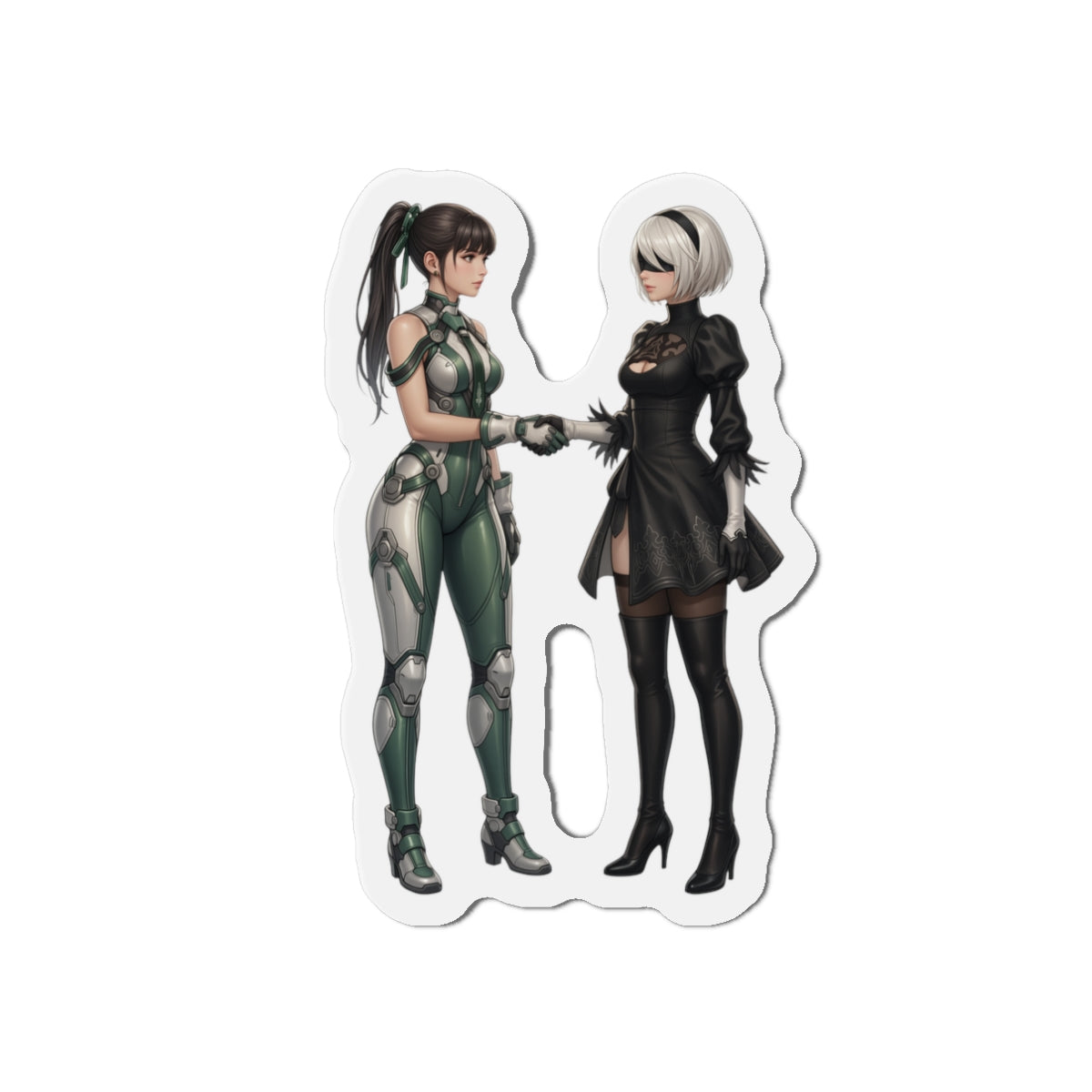 Eve &amp; 2B Magnet – Anime-Sci-Fi-Mädchenmagnet, Stellar Blade x Nier Automata Dekoration