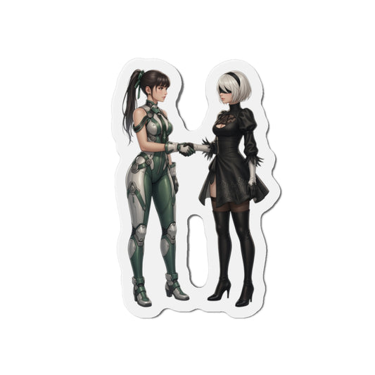 Eve & 2B Magnet – Anime Sci-Fi Girl Magnet, Stellar Blade x Nier Automata Decor