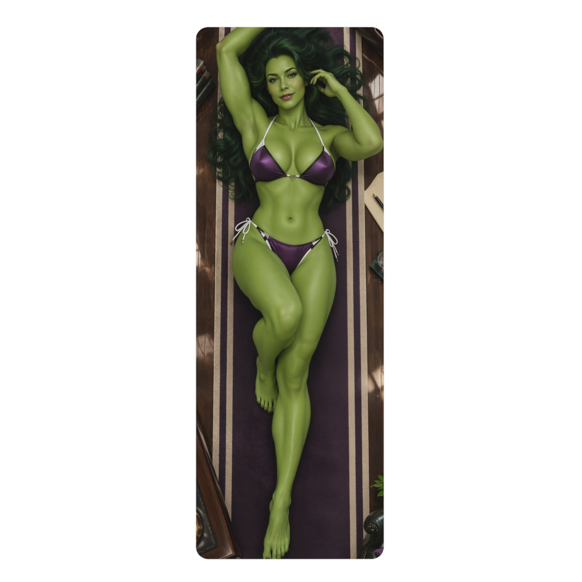 Printed She-Hulk Yoga Mat 24x72 Home Gym Fitness Exercise Mat