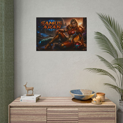 Samus Aran Character Poster Gaming Setup Wall Decor Collector Print
