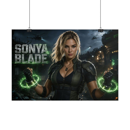 Game Room Decor Sonya Blade Mortal Kombat Poster Character Wall Art Gamer Gift