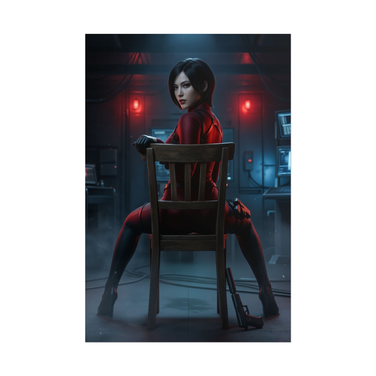 Ada Wong Poster Resident Evil Dark Scene Wall Art Gaming Room Decor