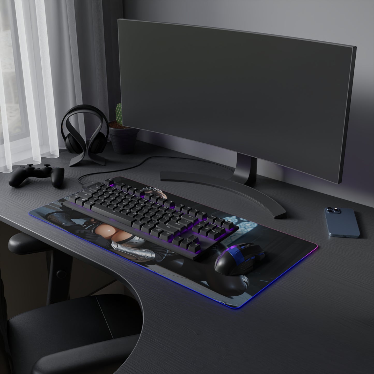 Килимок для столу Shadowheart – світлодіодний RGB-підсвітка, ігровий комплект для дівчат з аніме Waifu