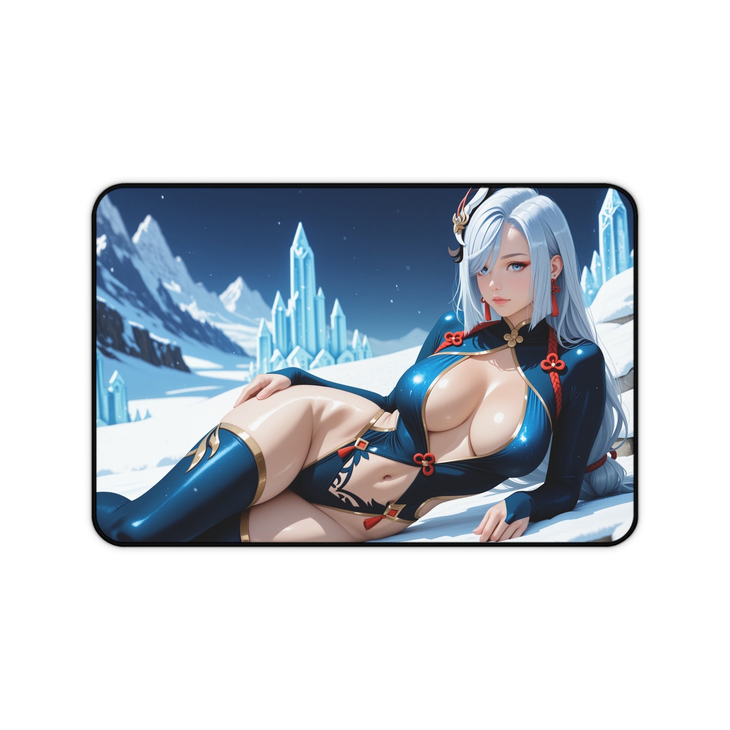 Килимок для столу Shenhe, килимок для миші Genshin Impact Heroine, елегантний ігровий стіл для аніме