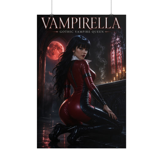 Vampirella Horror Pin Up Wall Decor Print Video Game Character Gothic Poster