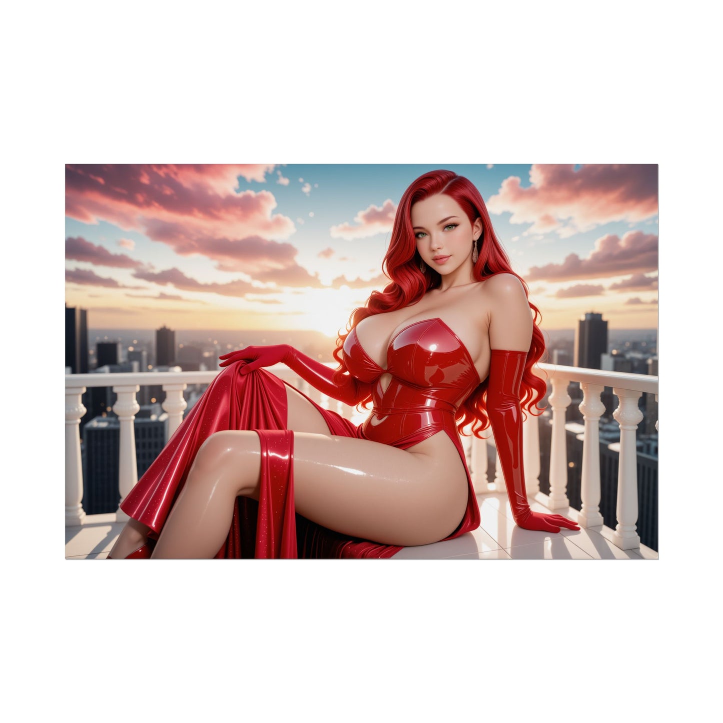 Jessica Rabbit Kunstdruck | Fantasievolles Wandposter für glamouröses Waifu-Zimmerambiente