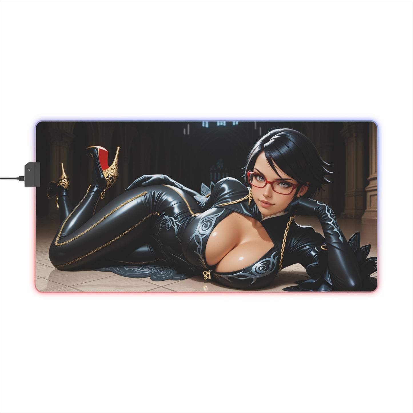 Килимок для столу Bayonetta – світлодіодний RGB-підсвітлювальний килимок, ігровий комплект для дівчат з аніме Waifu