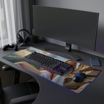 Килимок для столу Tsunade – світлодіодний RGB-підкладка, захисний набір із зображенням дівчини з аніме Вайфу