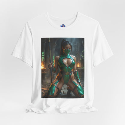 Jadefarbenes Mortal Kombat T-Shirt | Kampfspiel-Shirt für Gamer und Anime-Fans