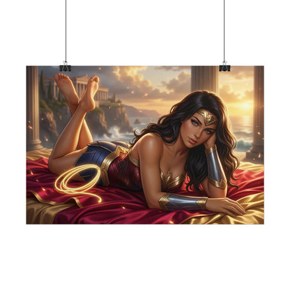 Wonder Woman Poster, DC Comics Wall Art, Fantasy Print Decor