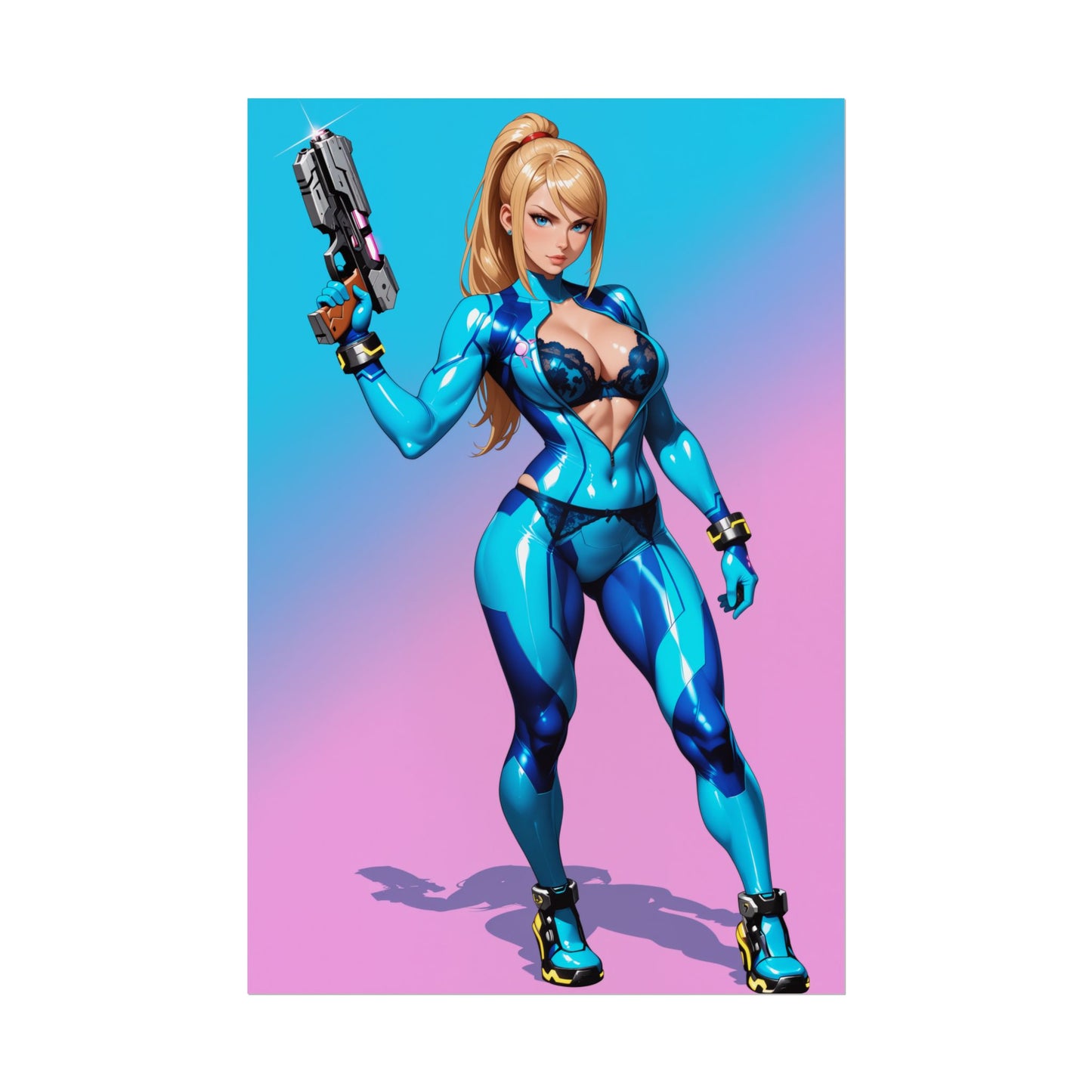 Плакат Самус Аран, художній принт із науково-фантастичною аніме-дівчиною, декор кімнати для геймерів у стилі Вайфу