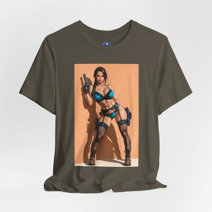 Lara Croft T-Shirt | Tomb Raider Grafik-T-Shirt für Gamer &amp; Anime-Fans | Abenteuerheldin-Shirt