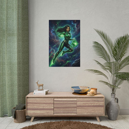 Jessica Cruz Poster, DC Comics Art Print – Superhero Wall Art on wall above console in gamer room decor