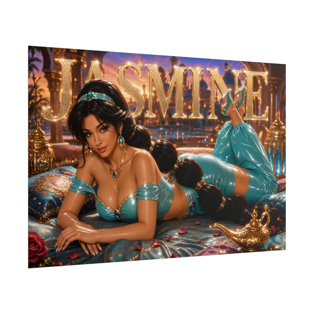 Fantasy Wall Art Princess Jasmine Aladdin Poster Character Room Decor Gift Print
