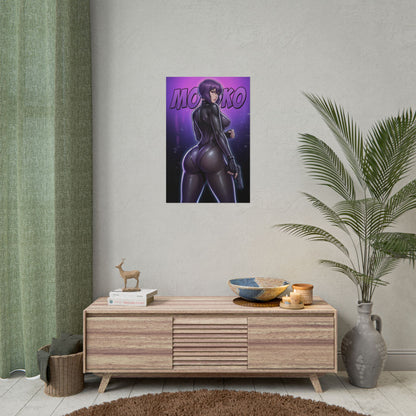 Motoko Kusanagi Poster, Ghost in the Shell Wall Art, Cyberpunk Girl Print, Sci Fi Anime Wall Art, Gamer Gift