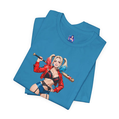 Harley Quinn Grafik-T-Shirt | DC-Bösewicht-T-Shirt für Anime- und Gaming-Fans | Waifu-Streetwear