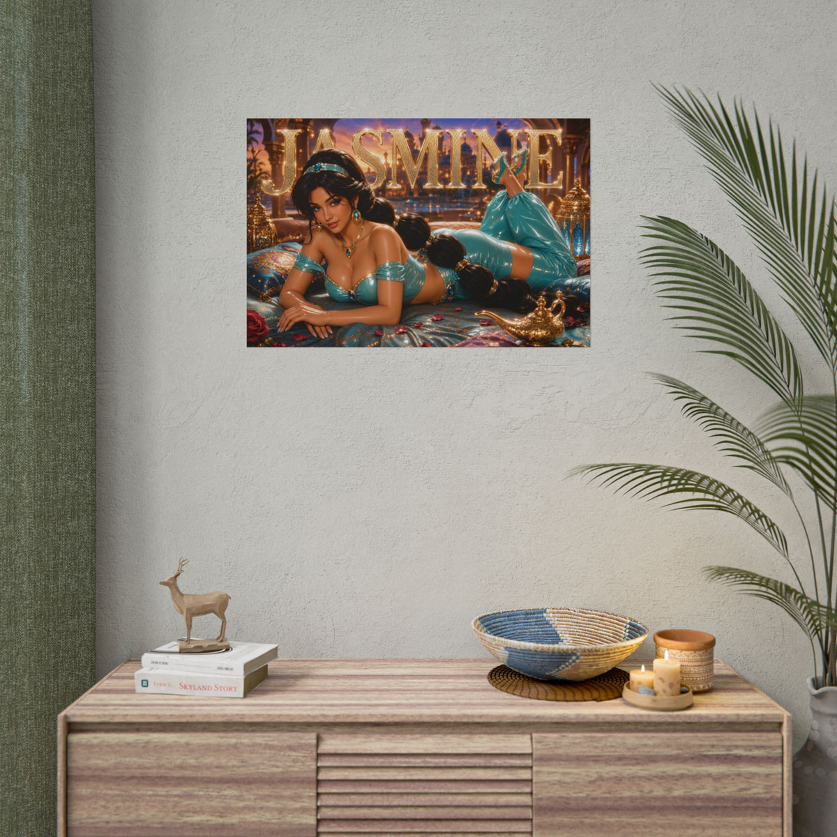Fantasy Wall Art Princess Jasmine Aladdin Poster Character Room Decor Gift Print