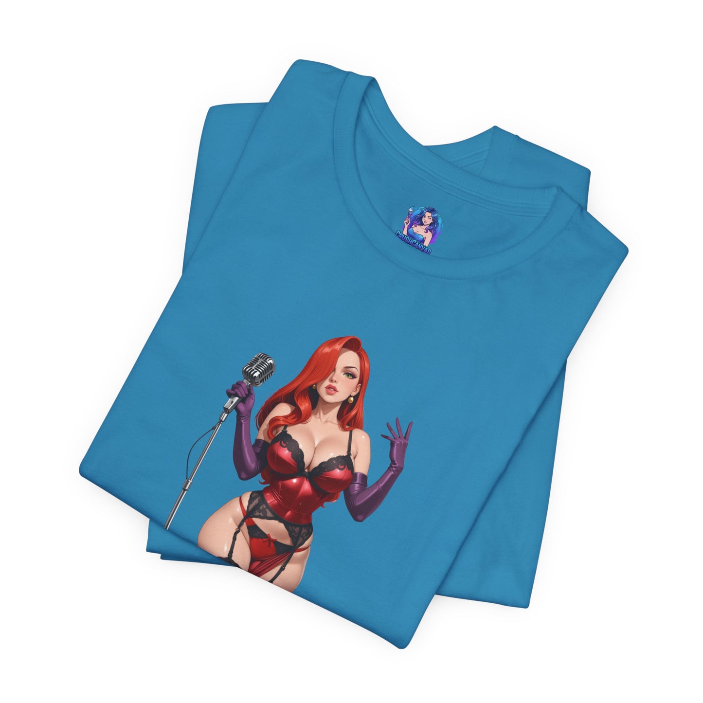Jessica Rabbit Grafik-T-Shirt | Sexy Cartoon-Mädchen-T-Shirt für Otakus und Filmfans | Diva Streetwear