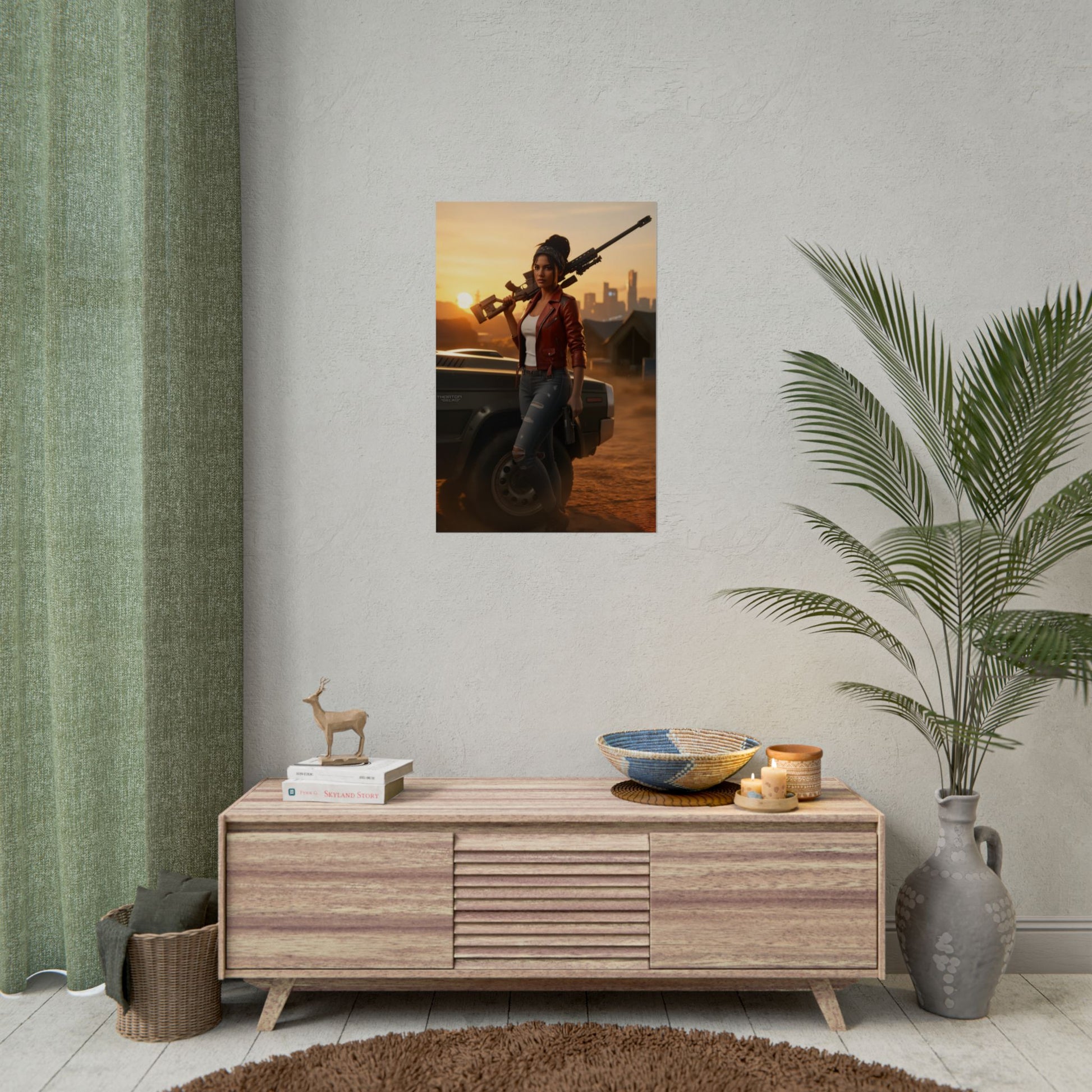 Panam Palmer Poster, Cyberpunk 2077 Art Print, Iconic Nomad Character on living room wall, gaming and sci‑fi décor