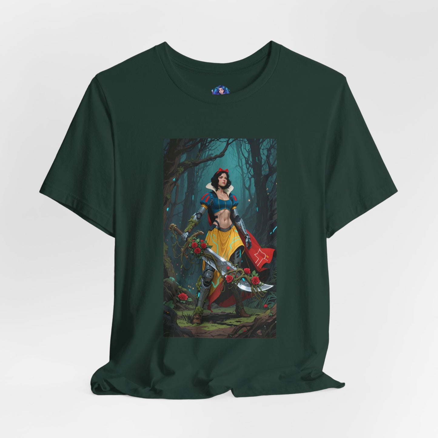 Cyber Snow White T-Shirt | Futuristic Fairy Tale Tee for Gamers & Anime Fans