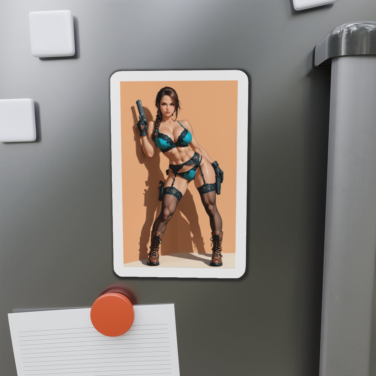 Lara Croft Magnet – Tomb Raider Kühlschrankmagnet, sexy Abenteurerin Anime-Dekoration