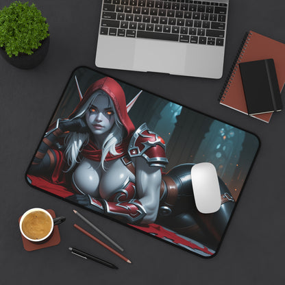 Килимок для столу Sylvanas Windrunner, килимок для миші з фентезійною ельфійкою-героїнею, налаштування темного ігрового столу