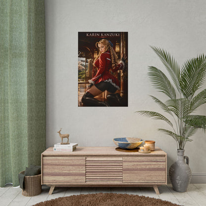 Karin Kanzuki Poster, Street Fighter Wall Art, Gaming Print, Pin Up Decor
