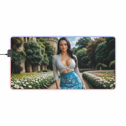 Килимок для столу Boa Hancock – світлодіодний RGB-підсвітлювальний килимок, ігровий комплект із зображенням дівчини з аніме Waifu