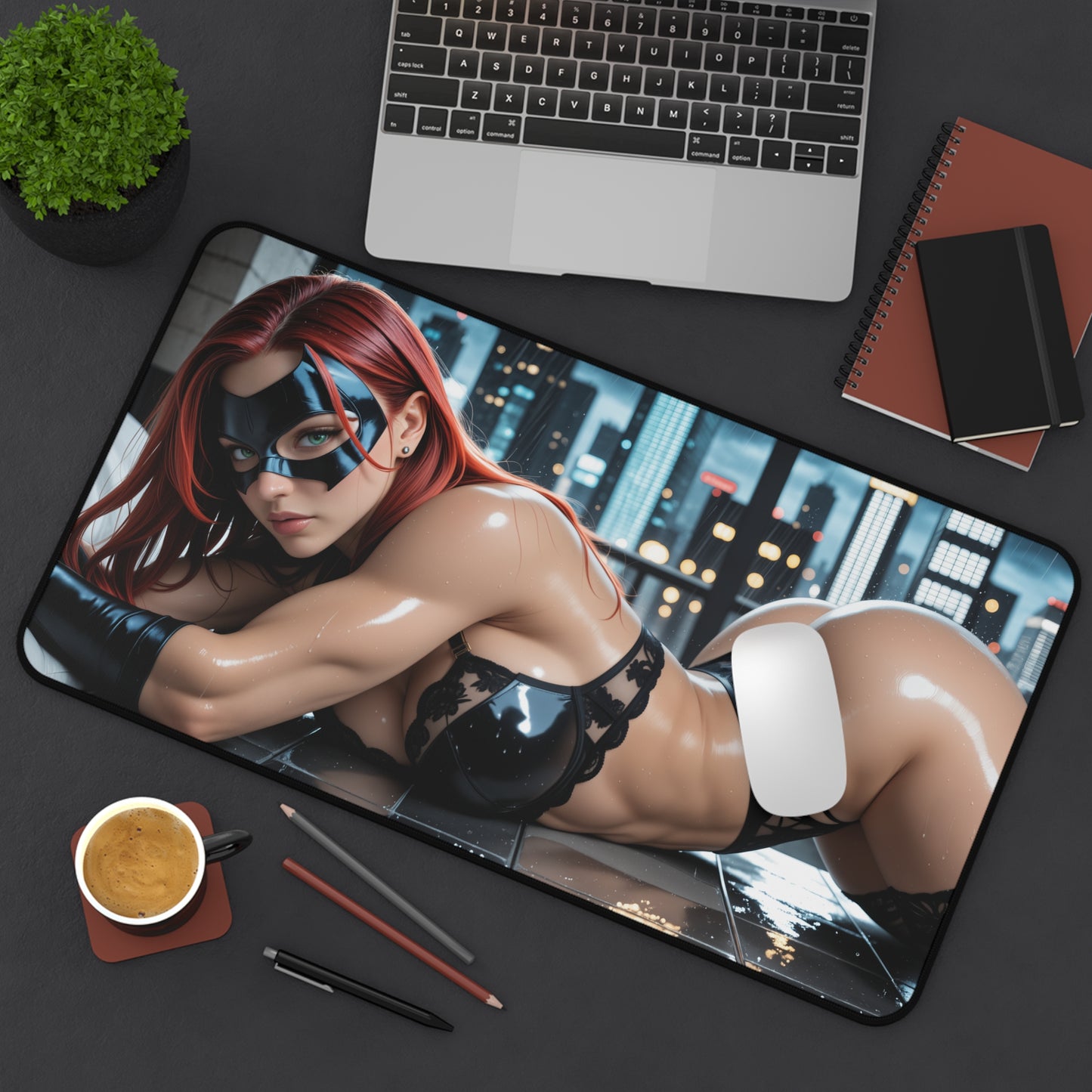 Batgirl Gaming Mouse Pad, Superhero Desk Mat, Comic Heroine Gaming Setup
