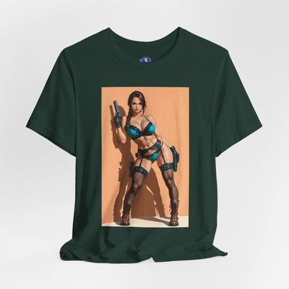 Lara Croft T-Shirt | Tomb Raider Grafik-T-Shirt für Gamer &amp; Anime-Fans | Abenteuerheldin-Shirt