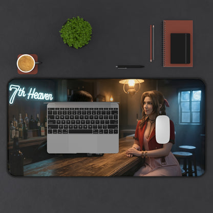 Tifa and Aerith Gaming Mouse Pad, Final Fantasy Desk Mat, RPG Heroine Setup featuring Aerith at 7th Heaven bar artwork