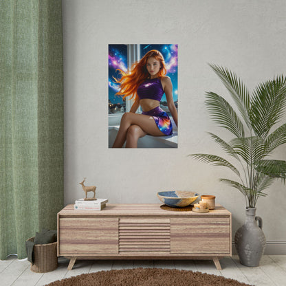 Starfire Heroine Poster – Dynamic Cosmic Wall Art for Fans and Collectors
