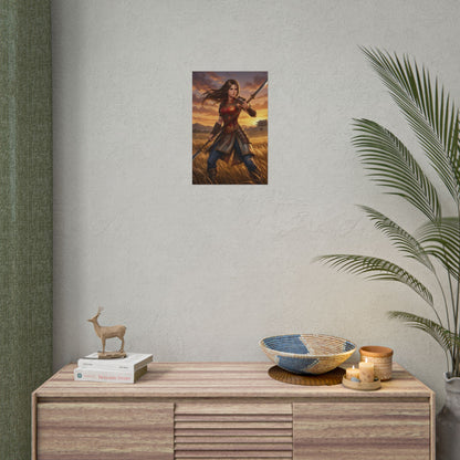 Seong Mi-na Soulcalibur Poster Fighter Woman Wall Art Spear Warrior Girl Print Fighting Game Decor Gaming Room Gift