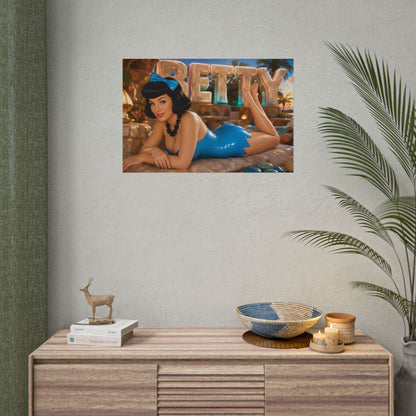 Betty Rubble The Flintstones Retro Poster Cartoon Wall Art Room Decor