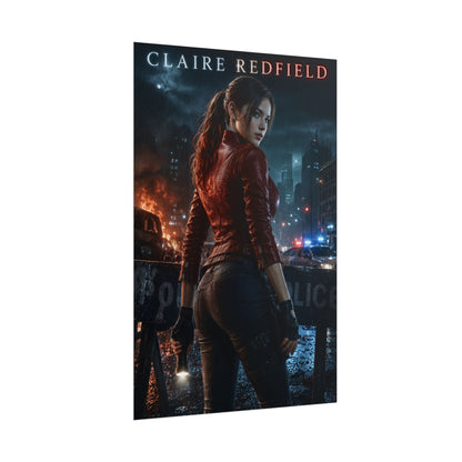 Resident Evil 2 Claire Redfield Poster Video Game Wall Art Print
