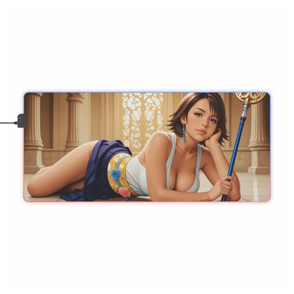 Килимок для столу Yuna – світлодіодний RGB-підсвітлювальний килимок, ігровий комплект із зображенням дівчини з аніме Waifu