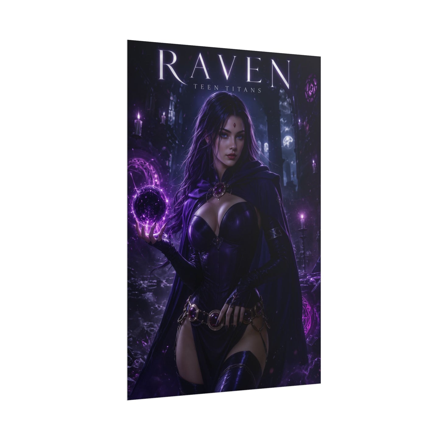 Raven Poster, Teen Titans Wall Art, DC Comics Print, Fantasy Decor