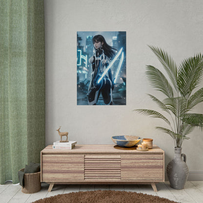 EVE Stellar Blade Art Print, Sci Fi Game Poster, Cyberpunk Girl Wall Decor, Gamer Room Setup, Game Wall Art