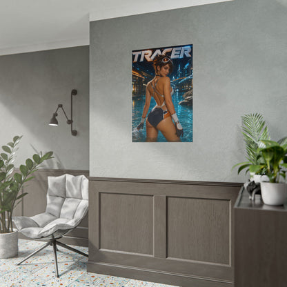 Tracer Character Poster Overwatch Gamer Gift Gaming Setup Wall Decor Print