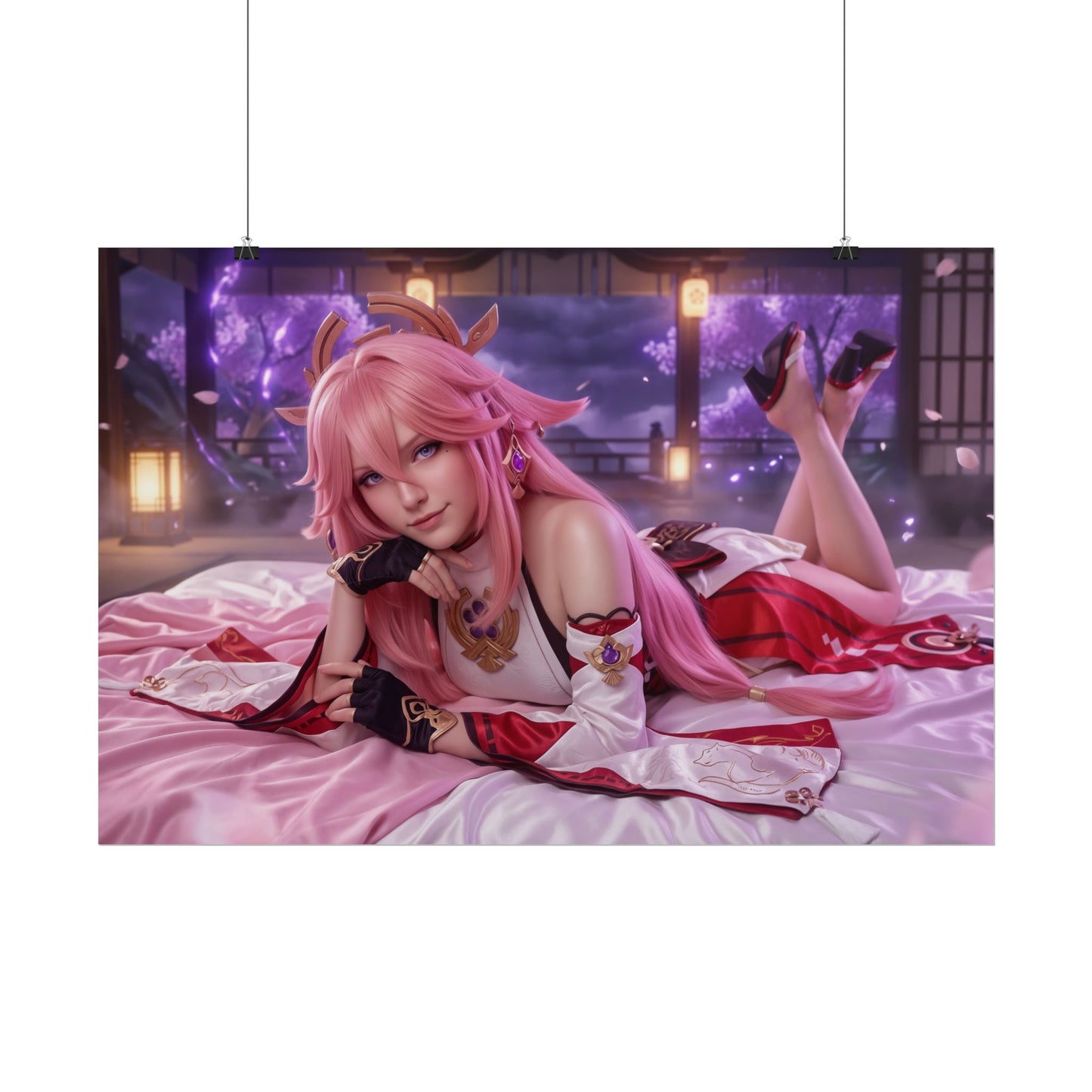 Yae Miko Poster, Genshin Impact Wall Art, Anime Print Decor