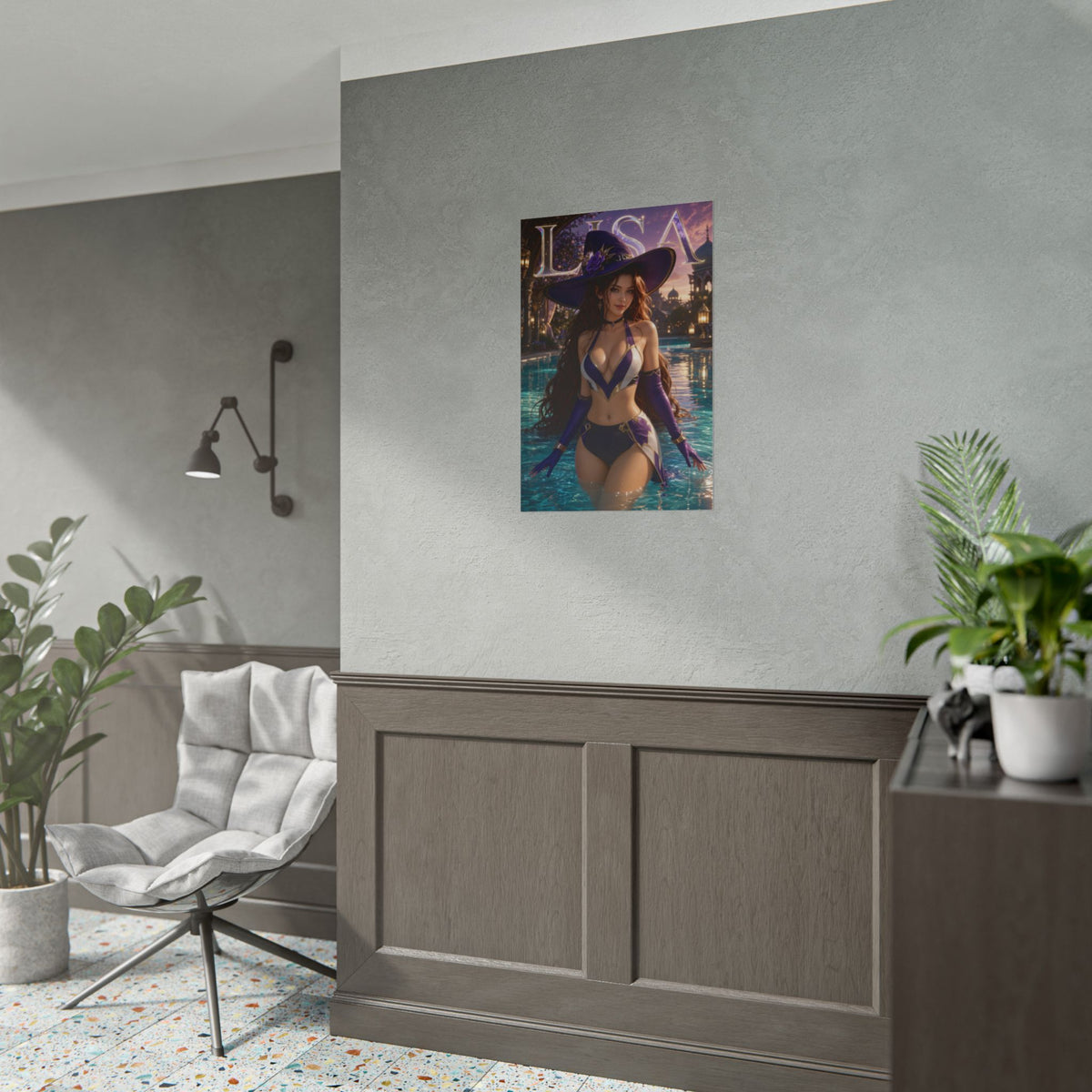 Anime Wall Art Lisa Genshin Impact Poster Otaku Room Decor Collector Gift Print