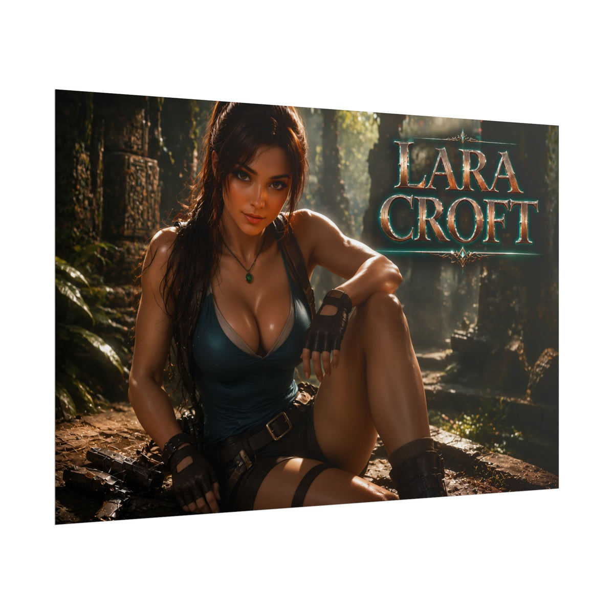 Lara Croft Character Poster Tomb Raider Gaming Setup Wall Decor Collector Print