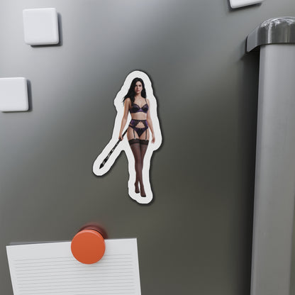 Yennefer Magnet – Fantasy Sorceress Fridge Magnet, Anime Style Decor vinyl die-cut fridge magnet showing anime-style Yennefer in commanding pose
