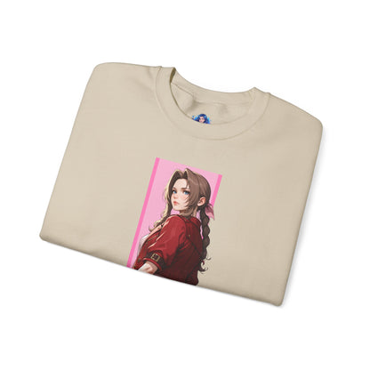 Aerith Gainsborough Sweatshirt, FFVII Crewneck, Cozy Fantasy Gaming Apparel for Fans