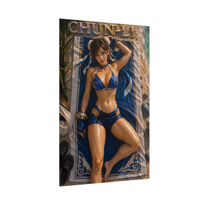 Chun Li Street Fighter Gaming Poster Wall Art Gamer Room Decor Collectible Print
