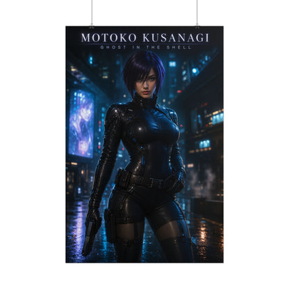 Motoko Kusanagi Poster, Ghost in the Shell Wall Art, Anime Print Decor