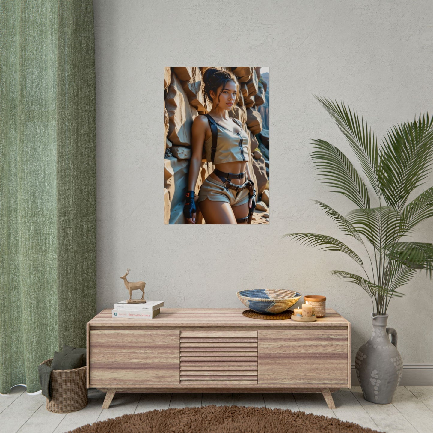 Panam Palmer Poster – Cyberpunk Heroine Wall Art for Gaming Room Decor featuring vibrant ultra-high resolution print on wall