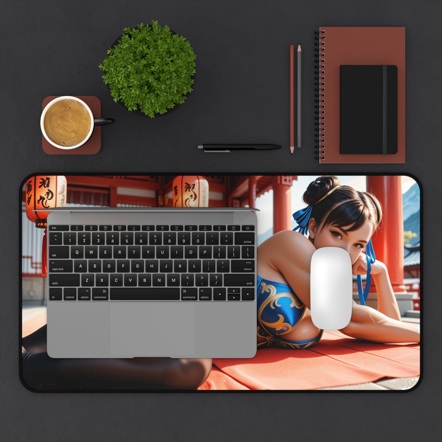 Chun-Li Gaming Mouse Pad, Street Fighter Desk Mat, Anime Fighter Girl Setup