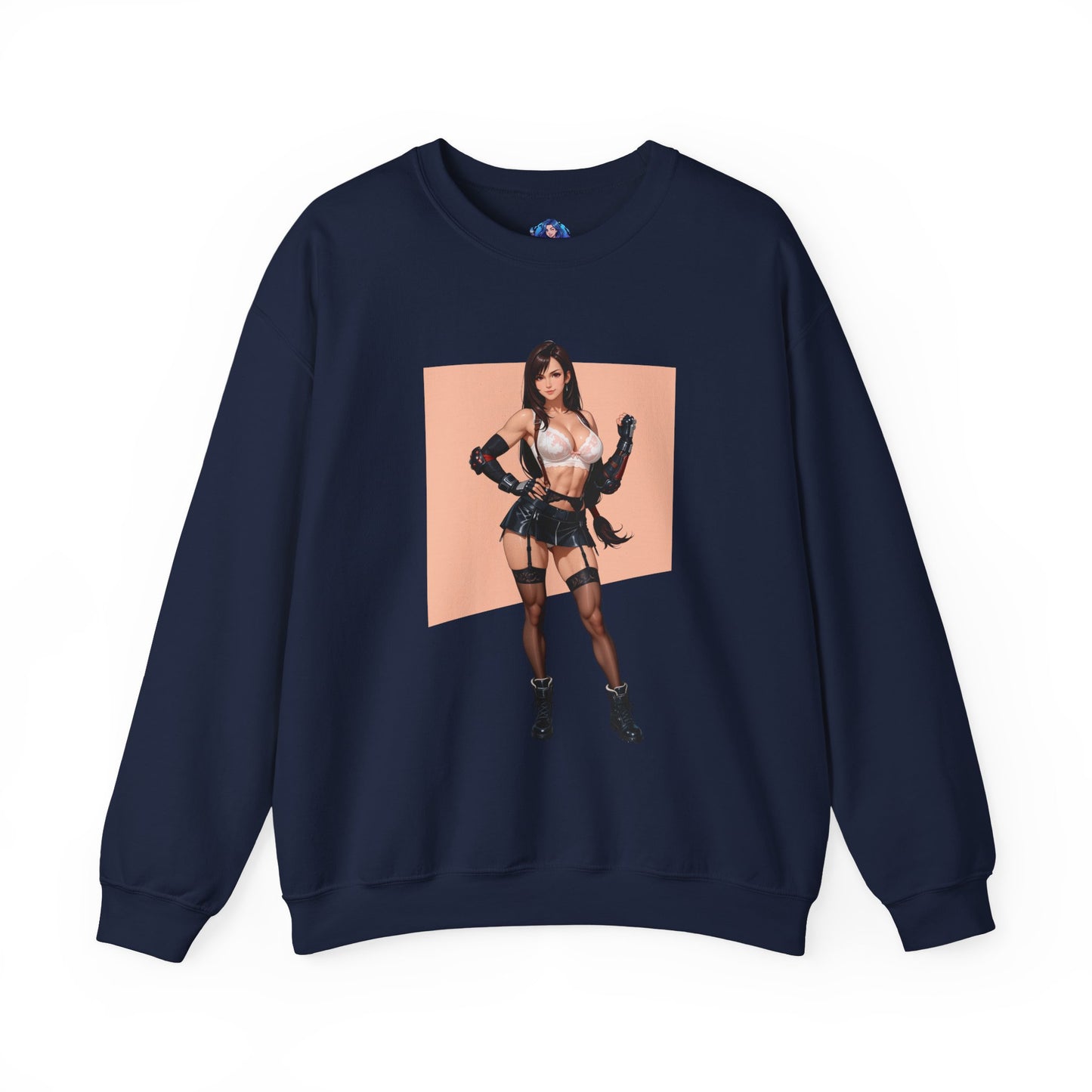 Tifa Lockhart Sweatshirt, Kämpfer-Rundhalsausschnitt, Gemütliche RPG-Gaming-Bekleidung